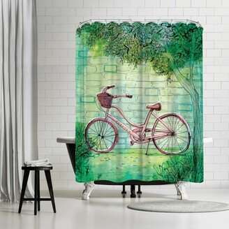71 x 74 Shower Curtain, Bicycle by Paula Mills