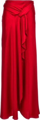 Front Crossed-Detail Maxi Skirt-AA