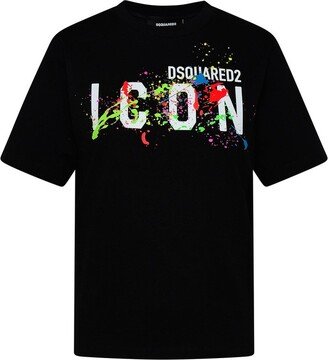 Splattered Icon Logo Printed T-Shirt