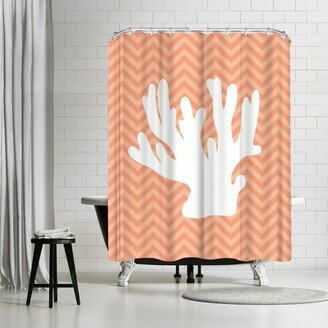 71 x 74 Shower Curtain, Sea Chevron 1 by Samantha Ranlet