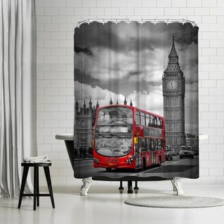 71 x 74 Shower Curtain, London Westminster Bridge Traffic by Melanie Viola