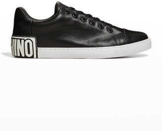 Men's Maxi-Logo Low-Top Leather Sneakers