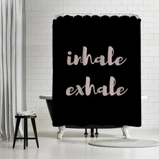 71 x 74 Shower Curtain, Inhale Exhale by Pop Monica