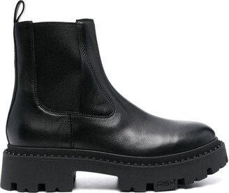 'Genesis' Black Boots with Chunky Platform in Leather Woman