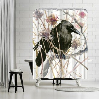 71 x 74 Shower Curtain, Raven Crow Suren 4 by Suren Nersisyan