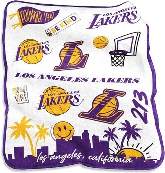 Los Angeles Lakers 50'' x 60'' Native Raschel Plush Throw Blanket