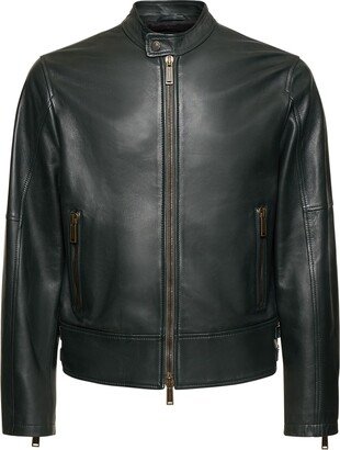 Leather biker jacket-AF