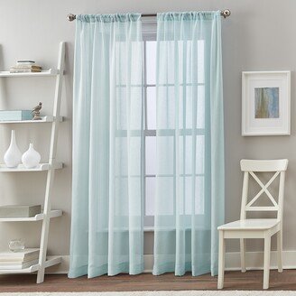 Solid Cape Sheer Rod Pocket Single Curtain Panel