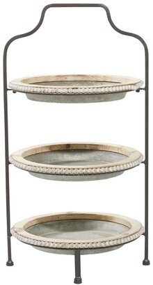 Peyton Lane Grey Farmhouse Tiered Server-AA