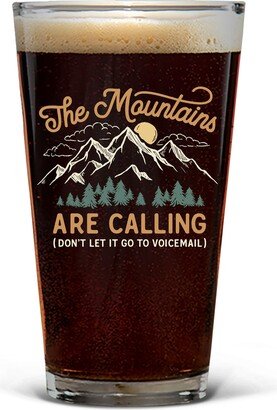 The Mountains Are Calling Pint Glass | Engraved Glasses Nature Inspired Dishwasher Safe Novelty Gift 16 Ounce