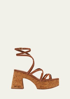 Cecelia Strappy Ankle-Strap Platform Sandals