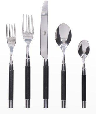 Capdeco Conty 5-Piece Place Setting, Black Wood