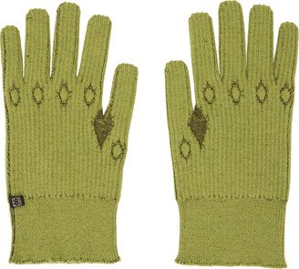 Charlie Constantinou SSENSE Exclusive Green Graphic Gloves