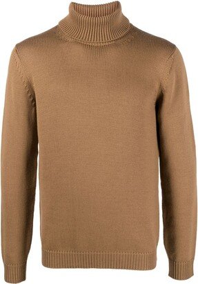 High-Neck Merino Wool Knit Jumper