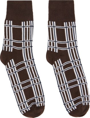 Brown Check Socks