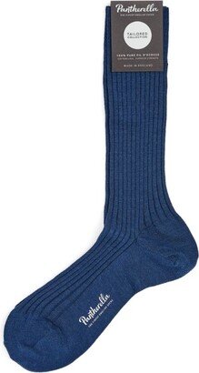 Wool-Blend Ribbed Socks