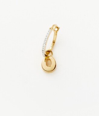 Initial Single Charm Hoop Earring - Initial O | 18ct Gold Plated Vermeil