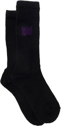 Butterfly Motif Embroidered Socks