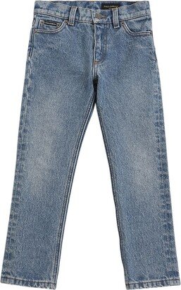 Stonewashed cotton denim jeans