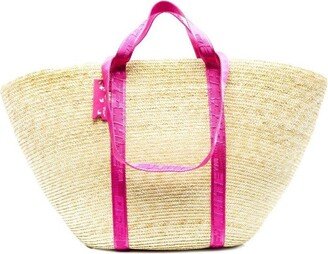 Commercial Straw Logo Tote Bag