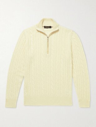 Cable-Knit Baby Cashmere Half-Zip Sweater