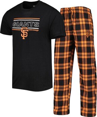 Men's Concepts Sport Black, Orange San Francisco Giants Badge T-shirt and Pants Sleep Set - Black, Orange