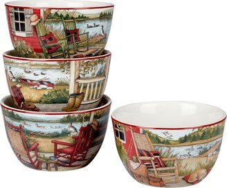 Lake Retreat Set of 4 Ice Cream Bowl