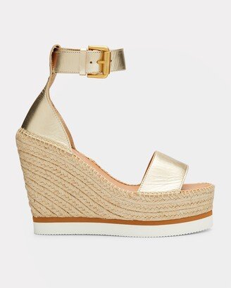 Glyn Metallic Wedge Espadrille Sandals