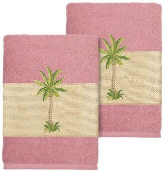 Colton Embellished Washcloth - Set of 2 - Tea Rose