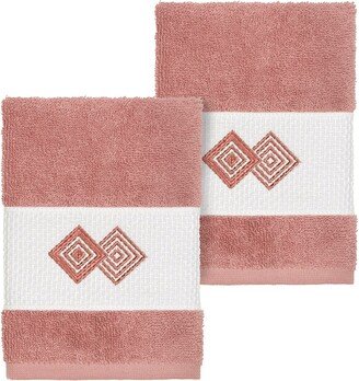 Noah Embellished Washcloth - Set of 2 - Tea Rose