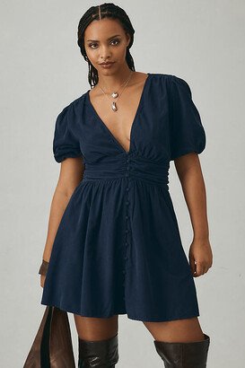 By Anthropologie The Katerina Button-Front Mini Dress: Corduroy Edition