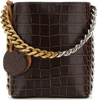 Embossed Chain-Linked Bucket Bag