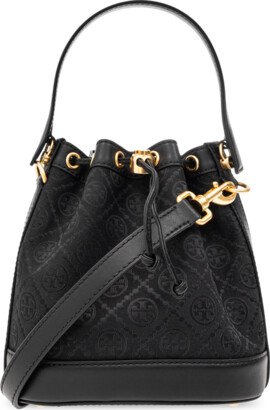 ‘T Monogram’ Bucket Bag - Black