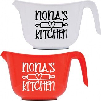 Nona's Kitchen Mixing Bowl, Gift For Nona, Mother's Day Gift, Personalized Plastic Bowl With Handle & Spout