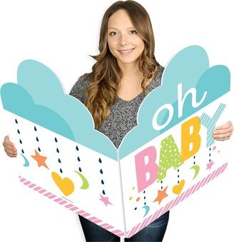 Big Dot Of Happiness Colorful Baby Shower - Baby Shower Giant Greeting Card - Shaped Jumborific Card