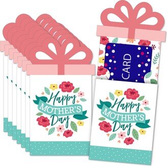 Big Dot Of Happiness Colorful Floral Happy Mother's Day - Money & Nifty Gifty Card Holders - 8 Ct