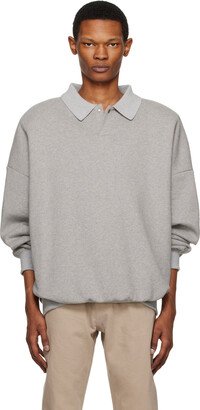 Gray Press-Stud Polo