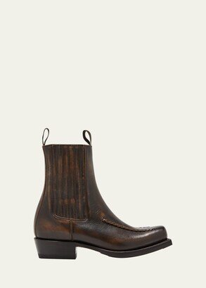 Agulla Leather Square-Toe Chelsea Booties