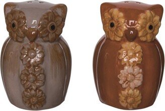 Dolomite 3.25 in. Multicolor Harvest Owl Salt and Pepper Shakers Set of 2