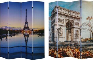 American Art Decor Double-Sided Canvas Room Divider, 4 Panels, 70 H x 63 L