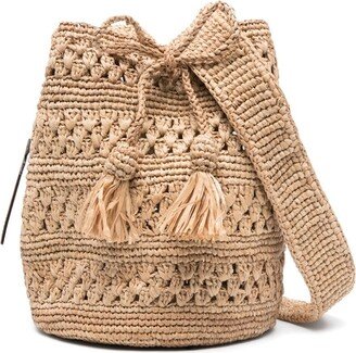 Interwoven Drawstring Bucket Bag