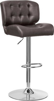 Seeger Tufted Faux Leather Adjustable Metal Swivel Barstool - Powell