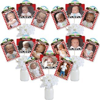 Farm Animals - Barnyard Birthday Party Picture Centerpiece Sticks Photo Table Toppers 15 Pieces