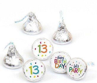 Big Dot Of Happiness 13th Birthday Cheerful Birthday - Round Candy Sticker Favors (1 sheet of 108)