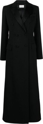 Peak-Lapels Gabardine Coat