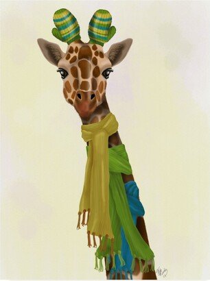 Fab Funky Giraffe and Scarves Canvas Art - 15.5 x 21