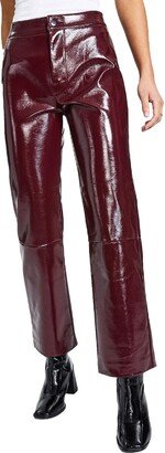 LNA Clothing Womens Faux Leather Shiny Straight Leg Pants