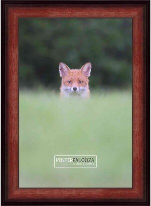 PosterPalooza 13x20 Traditional Mahogany Complete Wood Picture Frame with UV Acrylic, Foam Board Backing, & Hardware-AA