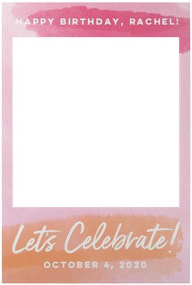 Selfie Frames: Watercolor Gradient Selfie Frame, Pink