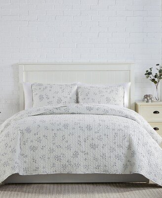 Sweet Florals Quilt and Sham 3 Piece Set, King or California King
